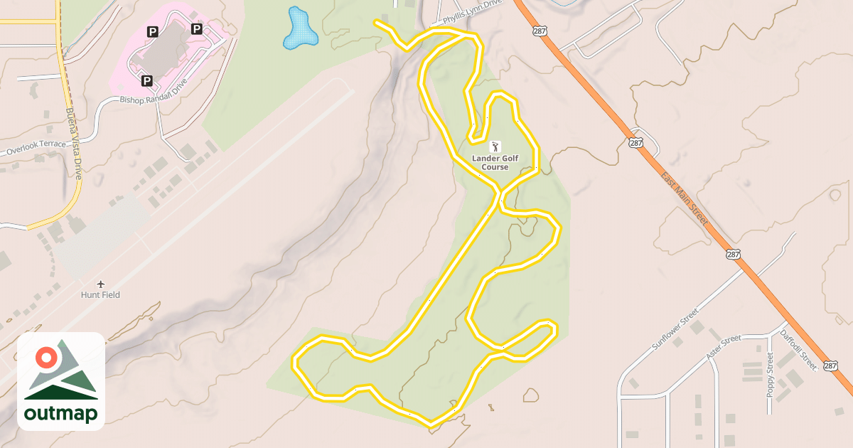 Map of Lander Golf Course Nordic Trails