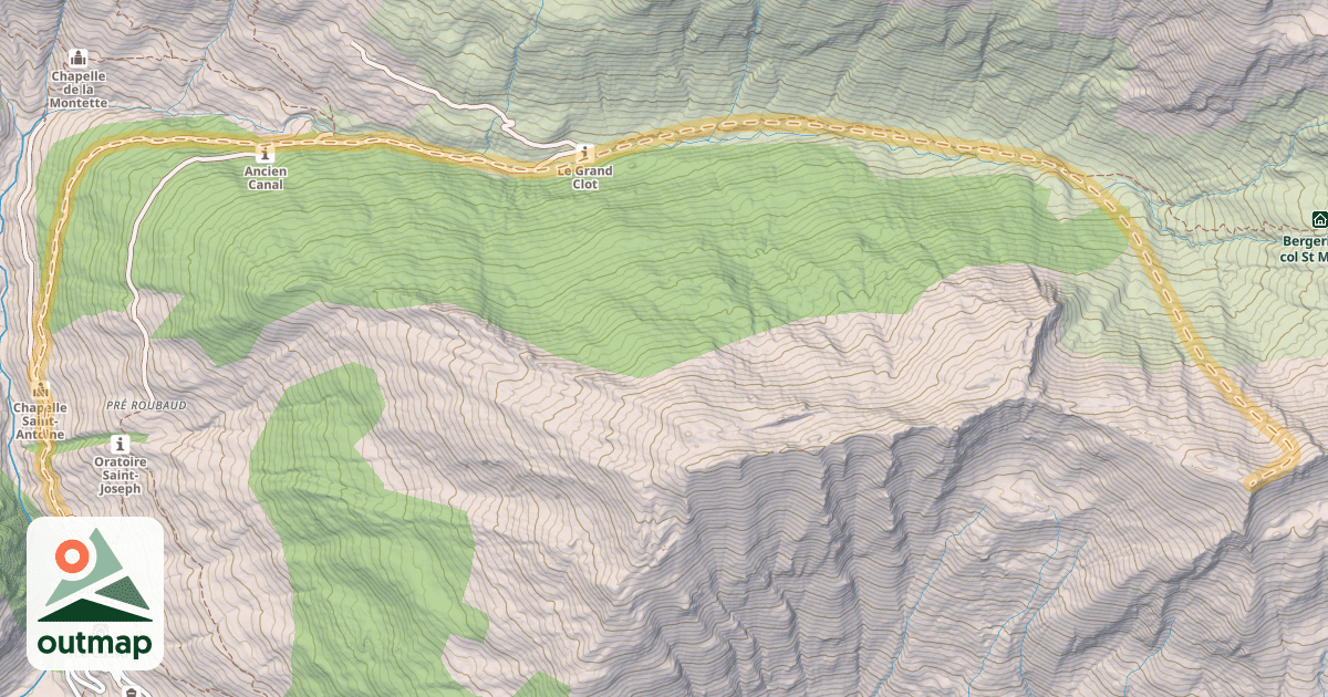 Map of Crête de Reychasse — Le Roux