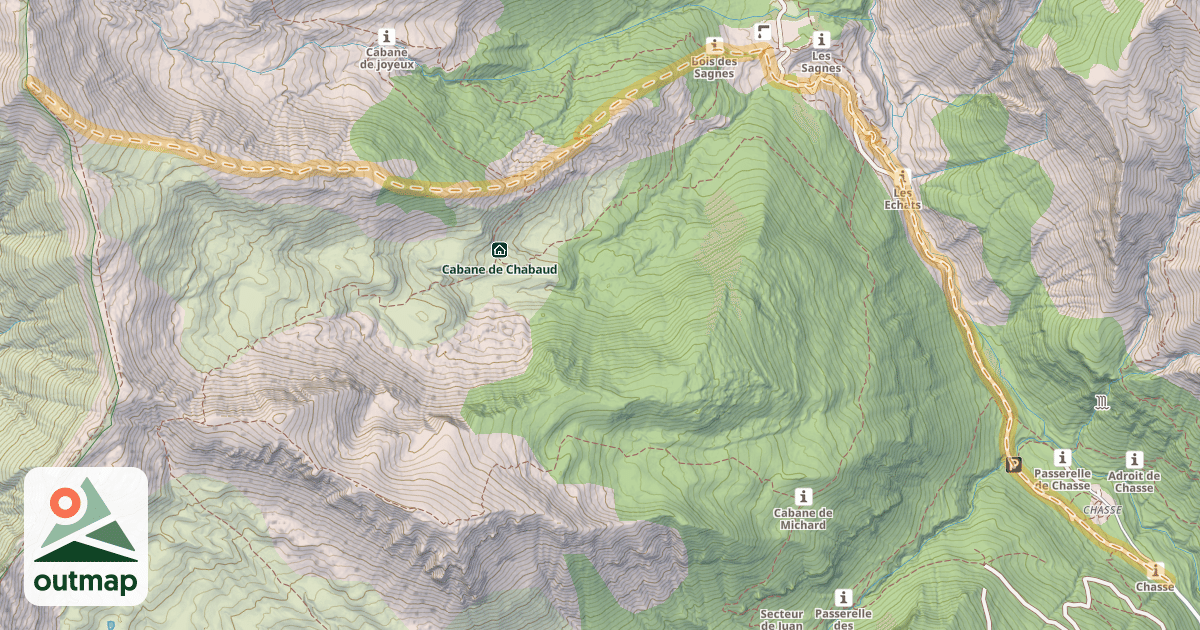 Map of Mourre de Simance — Chasse