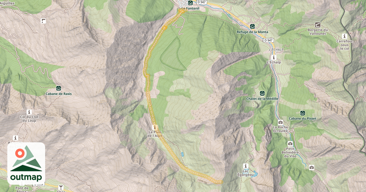 Map of Crête de Cornouailles — Ristolas