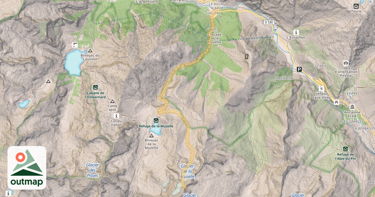 Map of Col Jean Martin — Le Bourg d'Arud