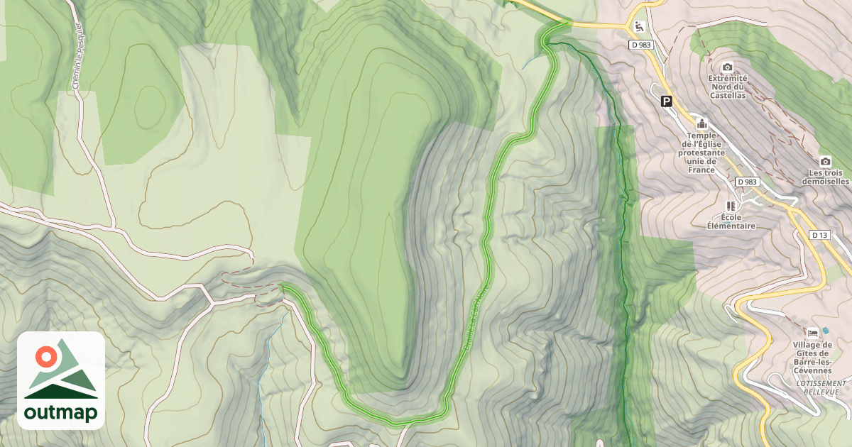 Map of Draille La Can Noire