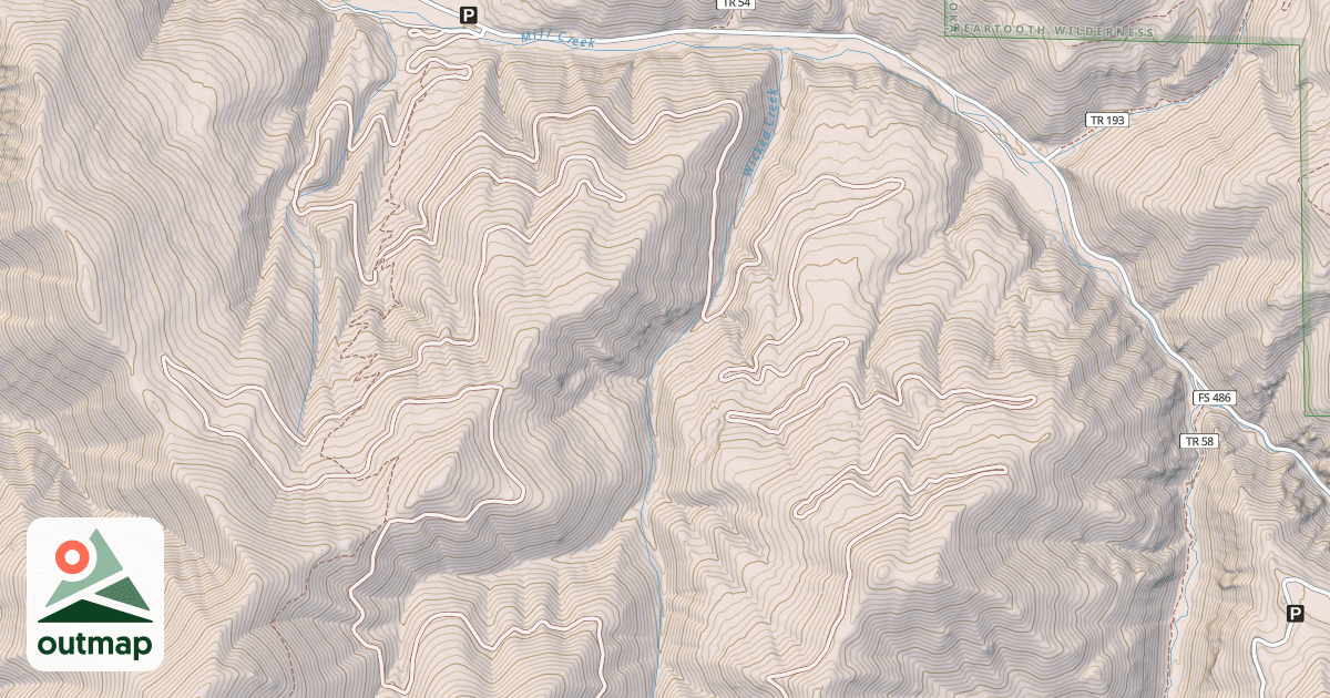 Map of WICKED CREEK