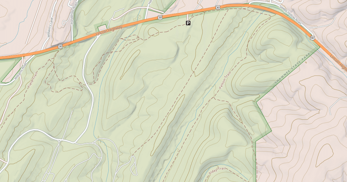Map preview of Shawnee State Park Trails