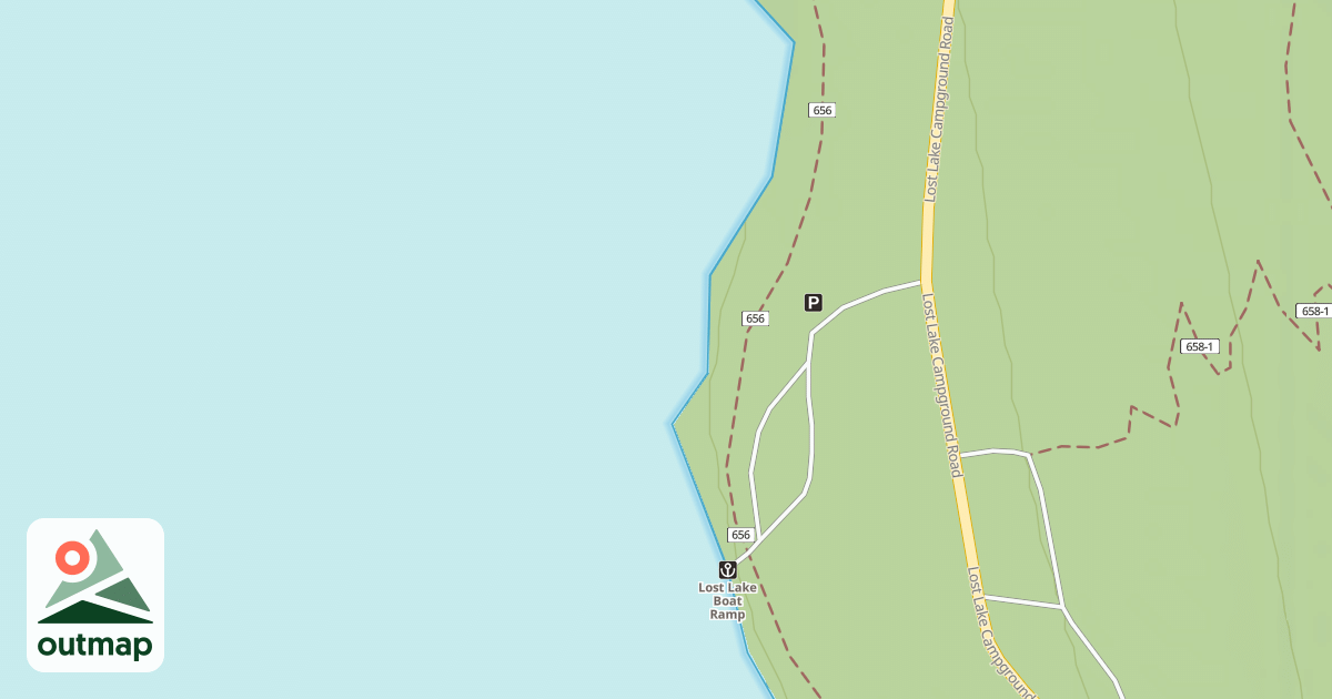 Map of LOST LAKE BOAT RAMP ROAD