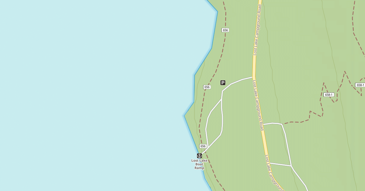 Map preview of LOST LAKE BOAT RAMP ROAD
