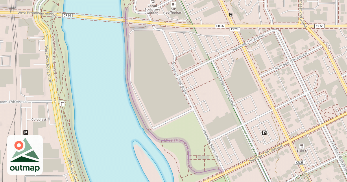 Map of Mississippi East Bank Trail