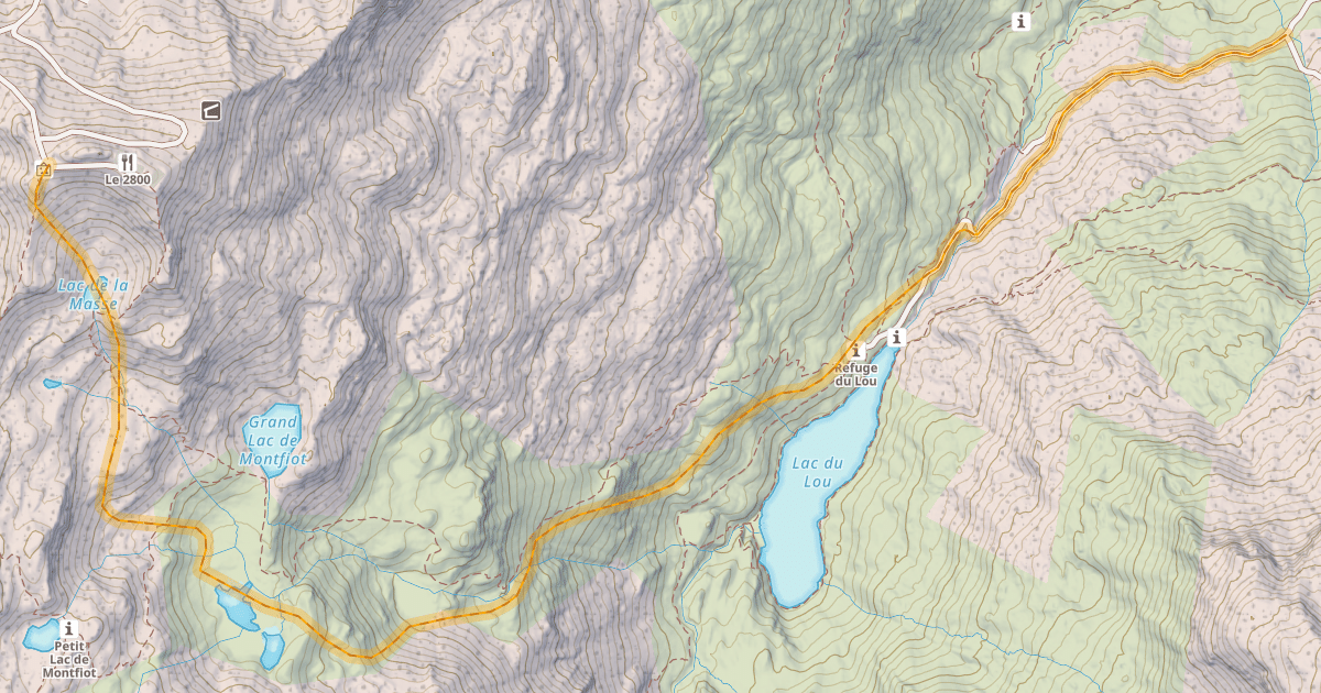 Map preview of Le Lac de Lou par la Masse