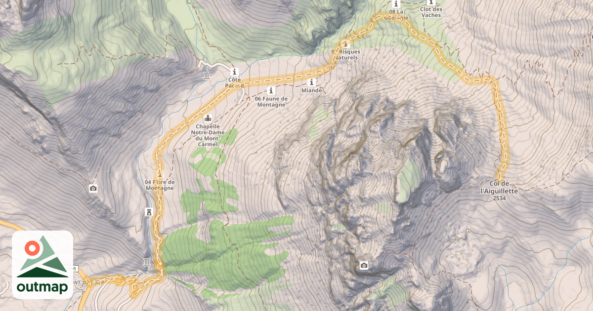 Map of Col de l'Aiguillette — Le Pont de l'Alpe