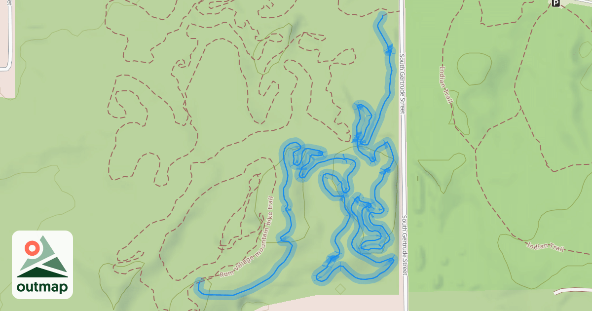 Map of Rum Village mountain bike trail