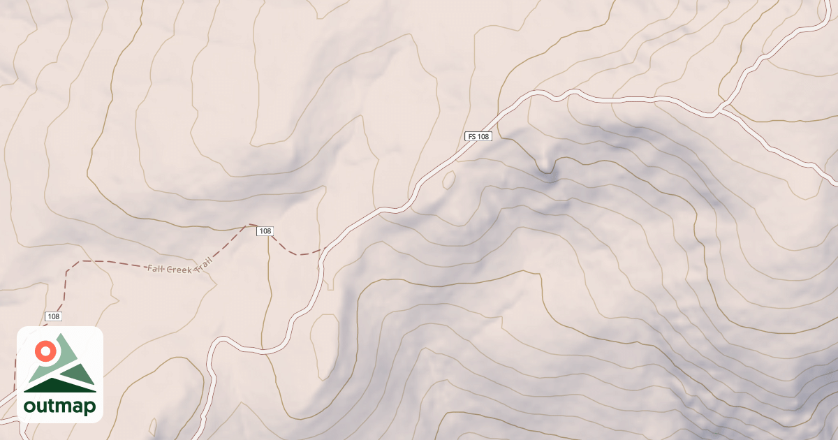 Map of Fall Creek Saddle