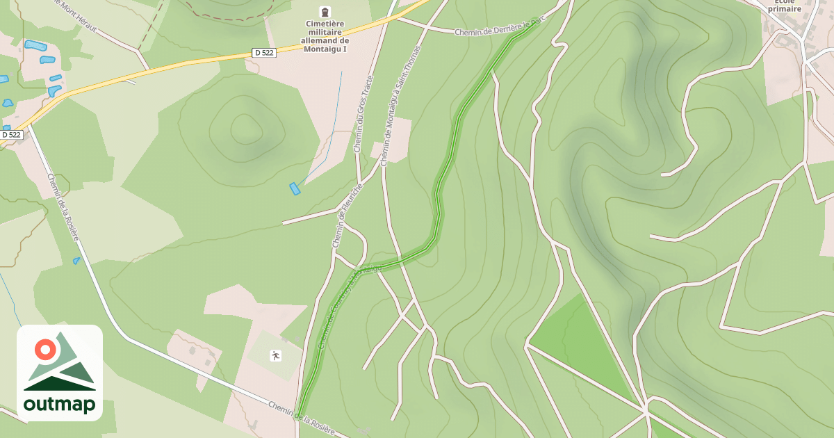 Map of Chemin de Courtrizy à Montaigu