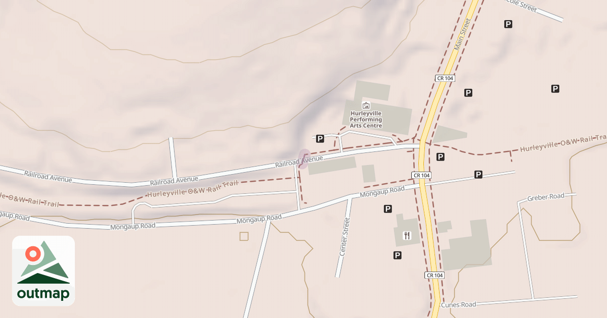 Map of Hurleyville O&W Rail Trail