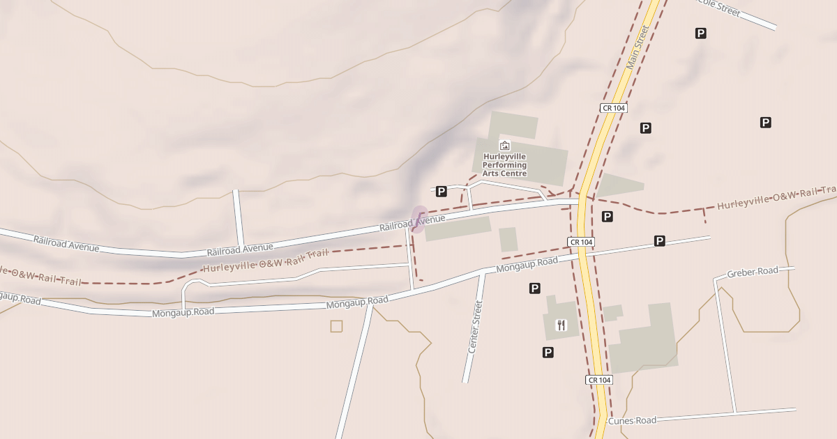 Map preview of Hurleyville O&W Rail Trail