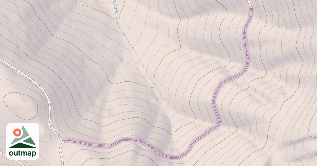 Map of Wilson Creek Divide Road