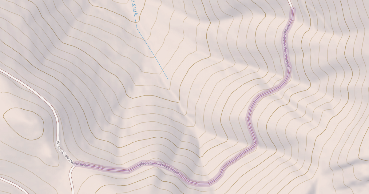 Map preview of Wilson Creek Divide Road