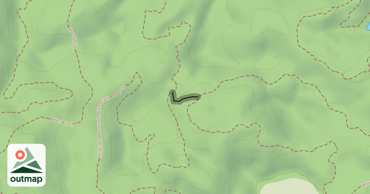 Map of Highland Mountain Bike Trails - B Cutoff
