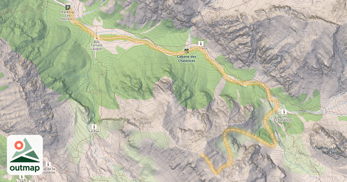 Map of Crête du Vallon Laugier — Haute Rua
