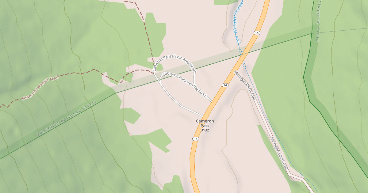 Map preview of CAMERON PASS PICNIC AREA