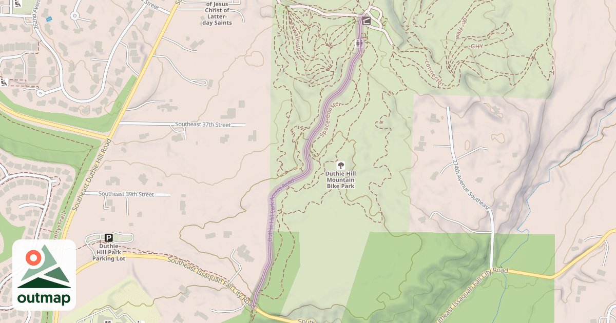 Map of Duthie Hill Park Access Road