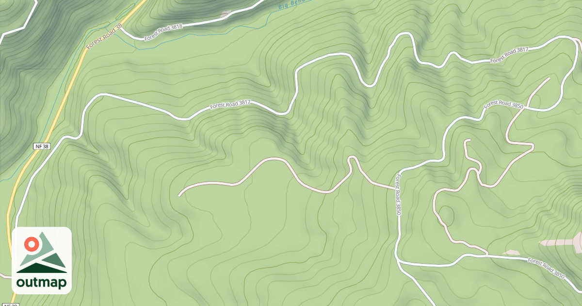 Map of BEND CREEK - WASHBOARD