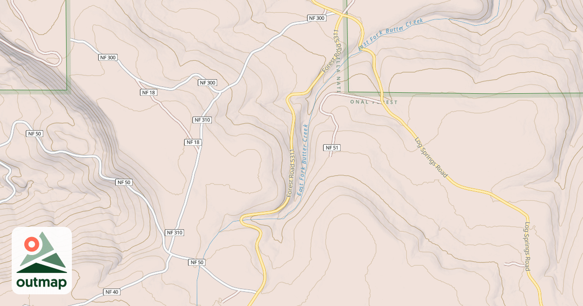 Map of USFS Motor Vehicle Use Map Roads {ACCB0A5D-E03E-4116-BFDB-EB55B72073CE}