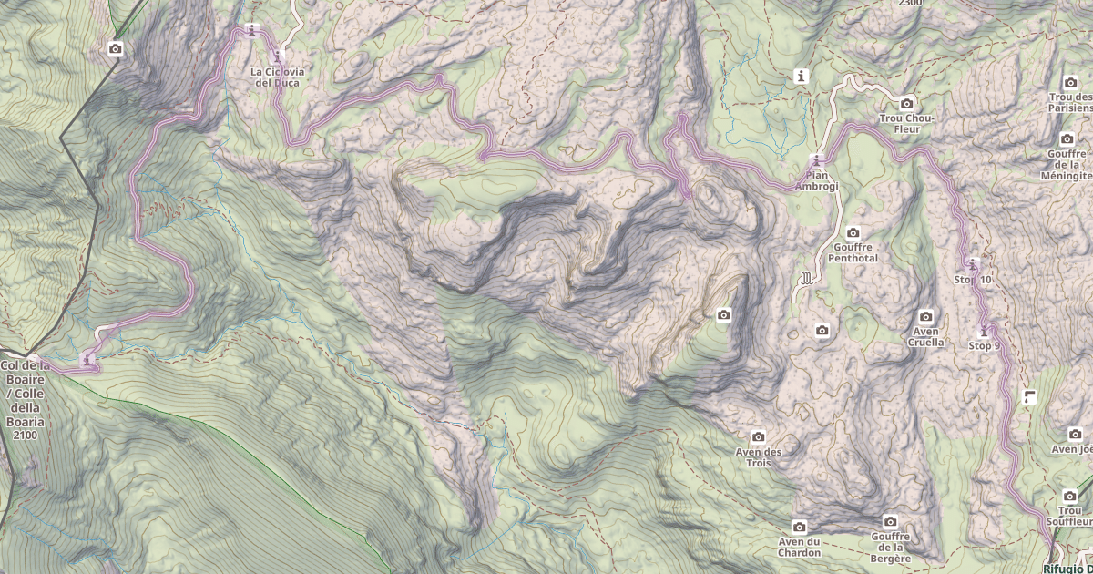 Map preview of Route du Marguareis