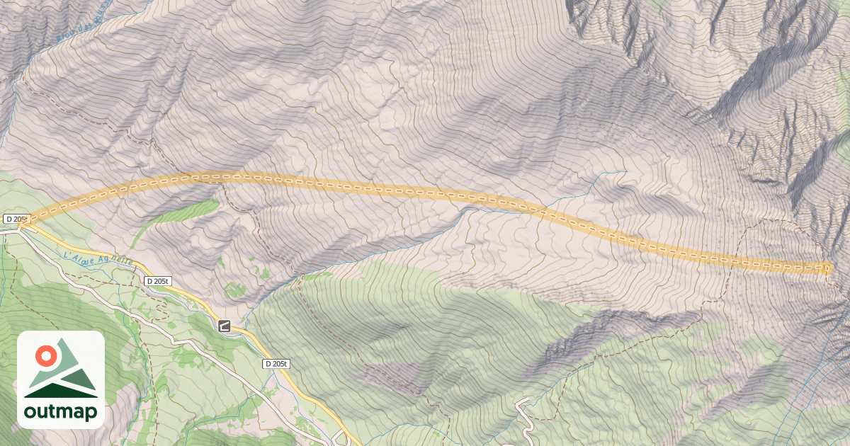 Map of Col du Grand Queyras — Pont de Lariane