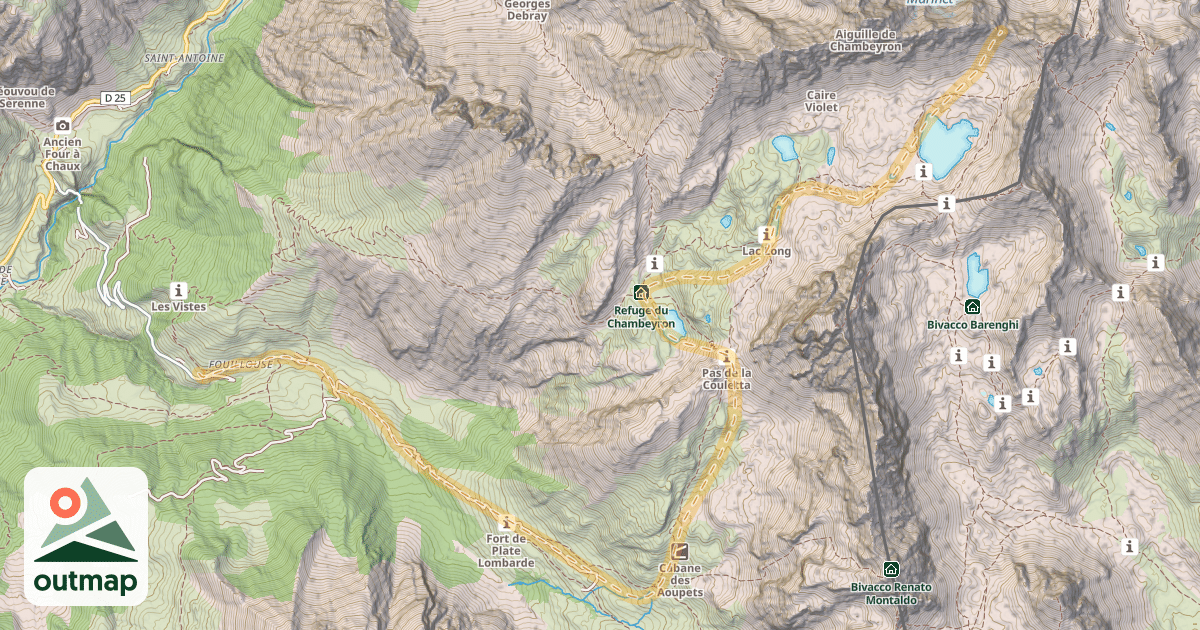 Map of Col de Chambeyron — Fouillouse