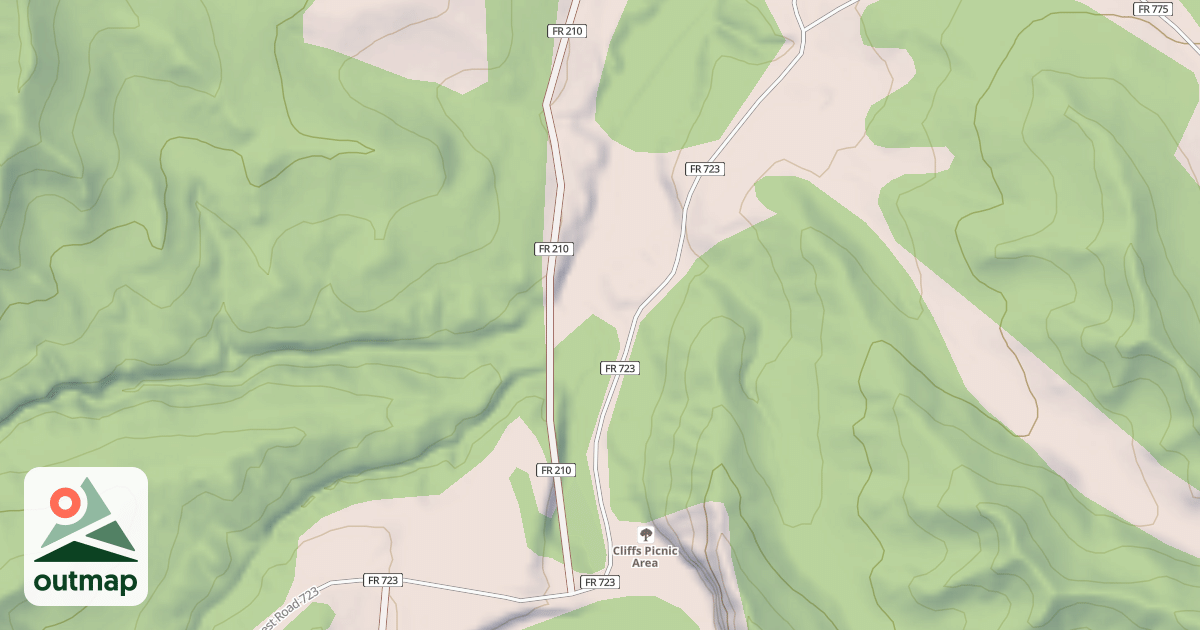 Map of LITTLE WOLF EAST (CLIFFS)