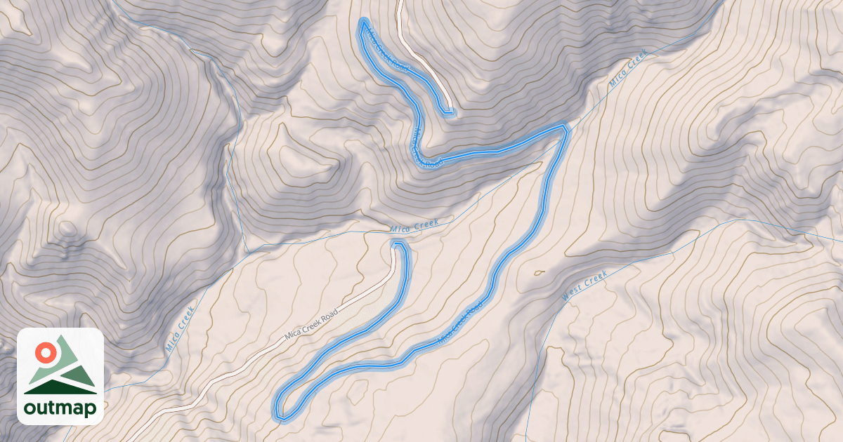 Map of Mica Creek Road