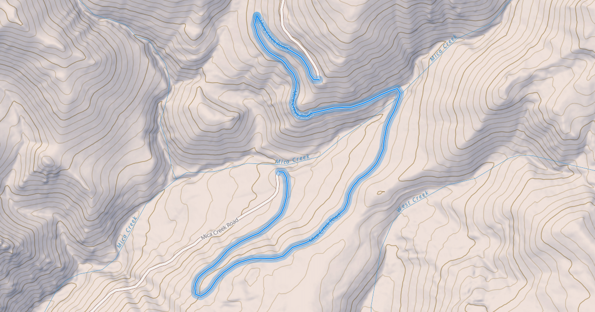 Map preview of Mica Creek Road