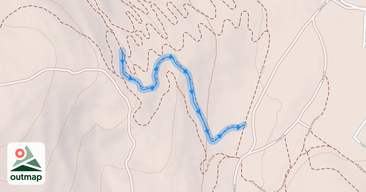 Map of Downhill Split A Trail