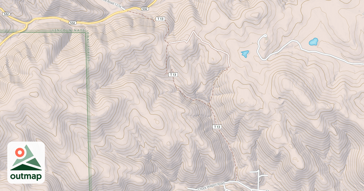 Map of NORTH CEDAR CREEK