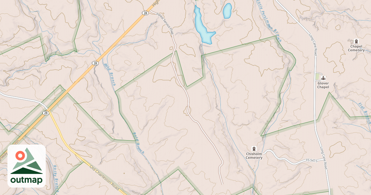 Map of FLAT BRANCH