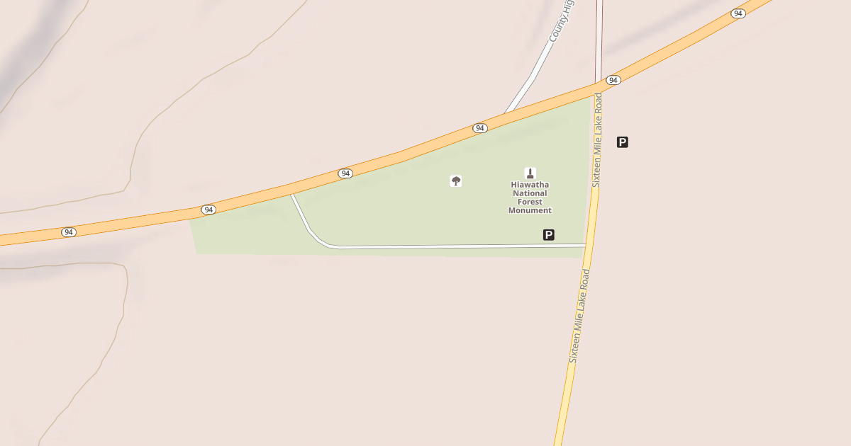 Map preview of SIXTEEN MILE LAKE ROAD SPUR C