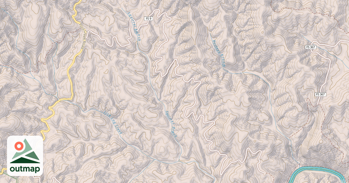 Map of LICK LOG CREEK