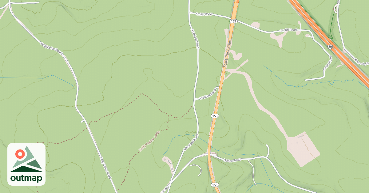 Map of S.B. Elliott State Park Snowmobile Trails