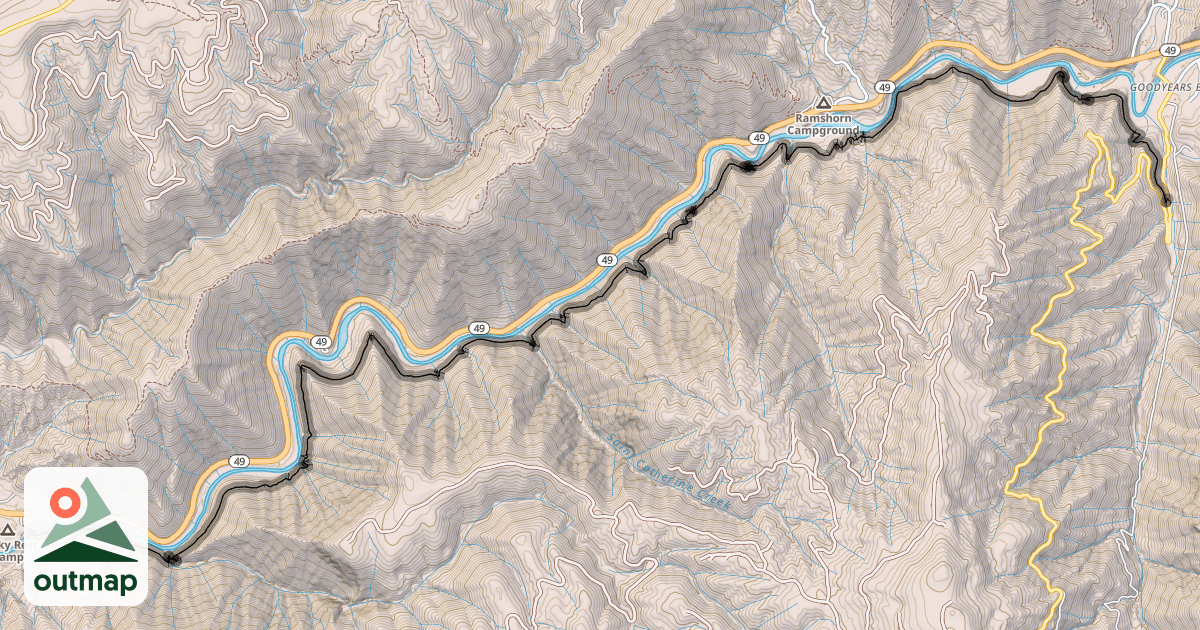 Map of North Yuba Trail