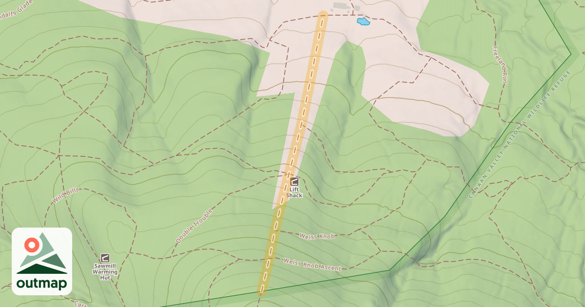 Map of Weiss Knob Slope