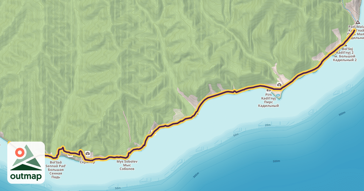 Map of Bolshie Koty - Bolshoe Goloustnoe (Great Baikal Trail)