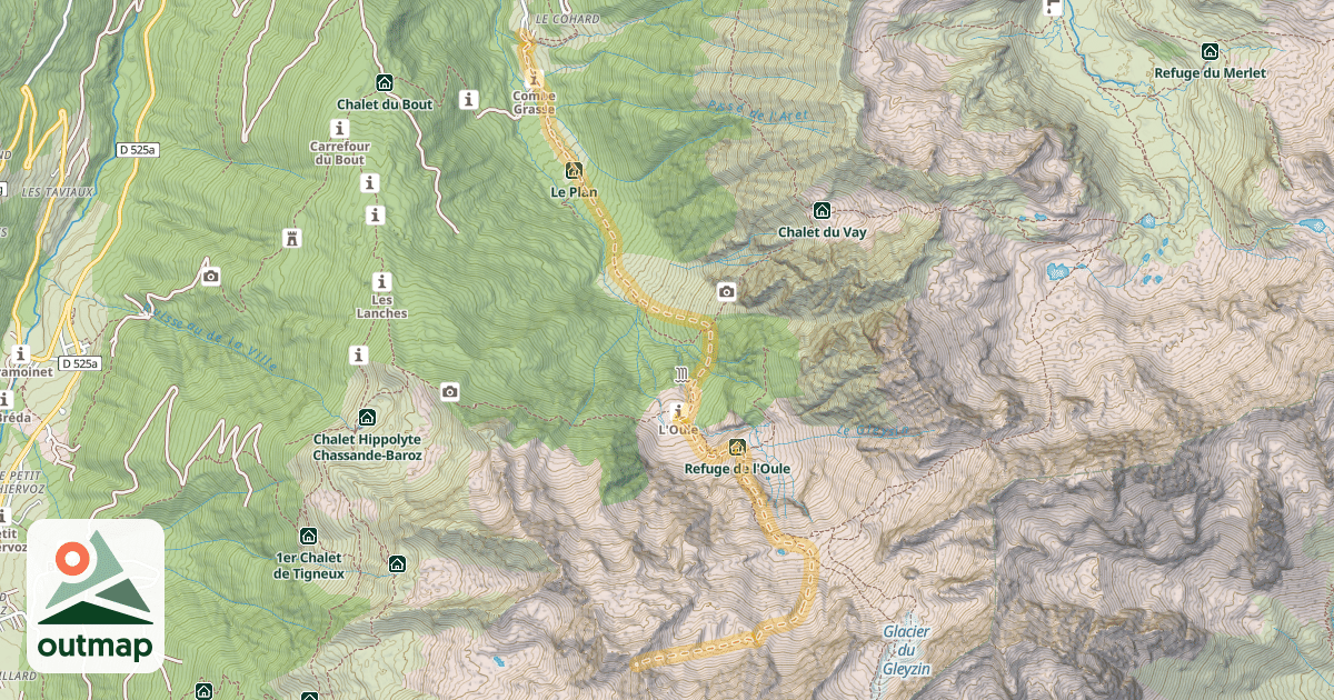 Map of Col des Pointes de la Porte d'Église — Gleysin