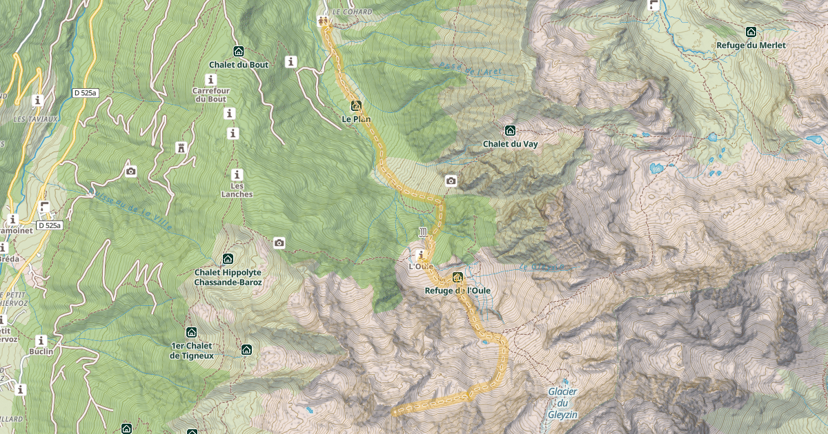 Map preview of Col des Pointes de la Porte d'Église — Gleysin