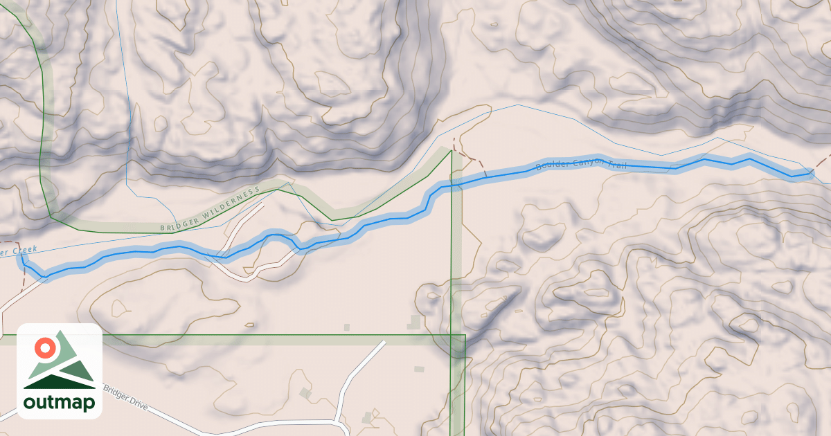 Map of Boulder Canyon Trail