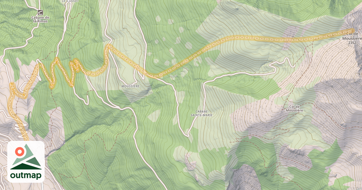 Map of Col de Moussière — Le Villard