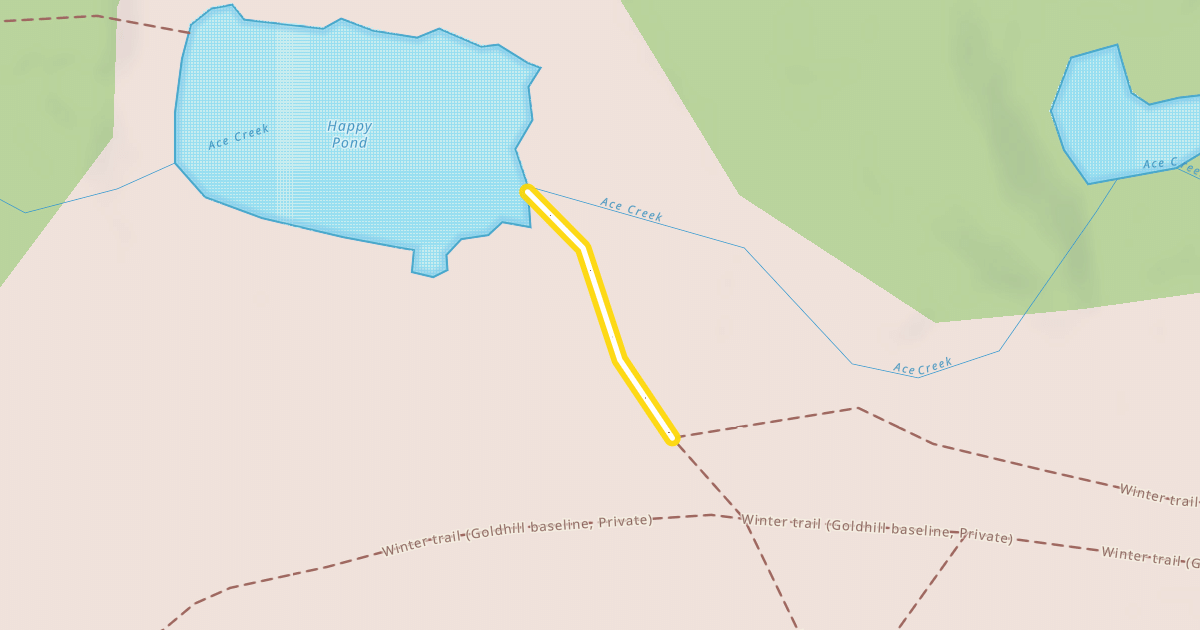 Map preview of Winter trail (Gold Hill baseline, reroute)