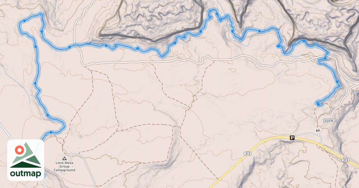 Map of Big Mesa Trail