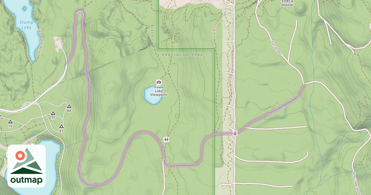 Map of Alice Lake Access Road