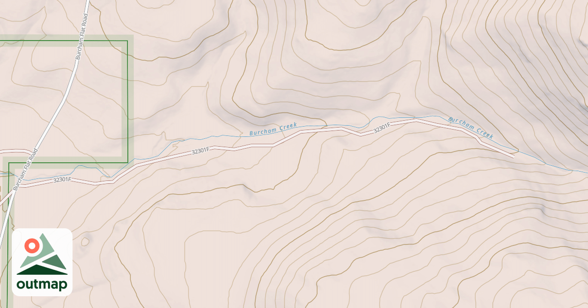 Map of BURCHAM CREEK SPUR ROAD