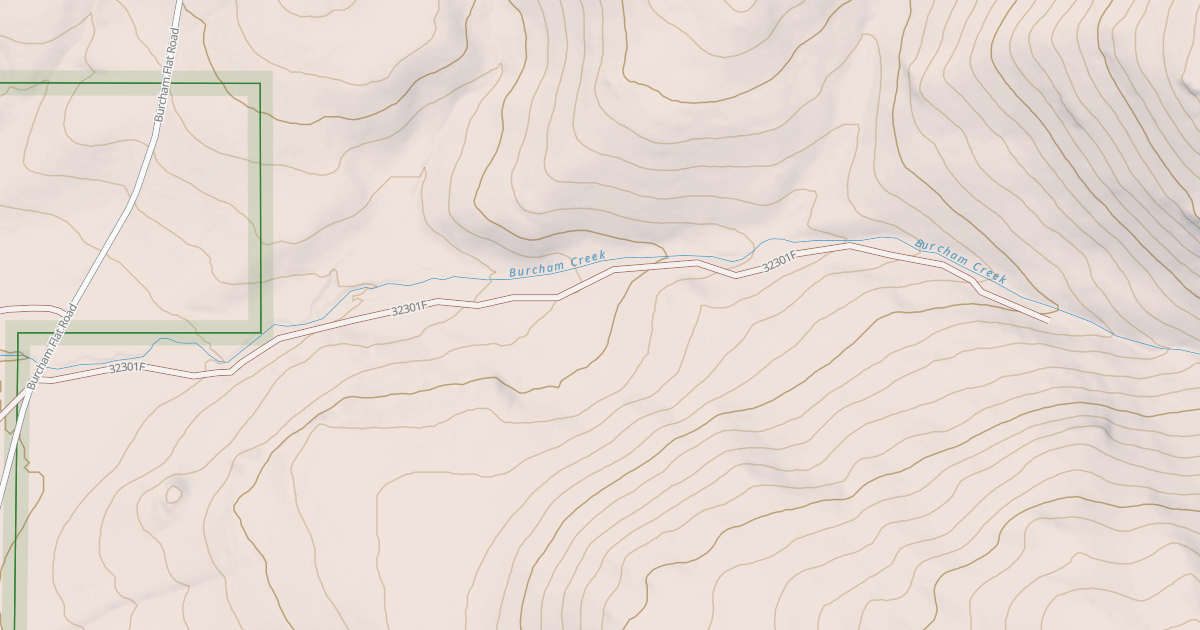 Map preview of BURCHAM CREEK SPUR ROAD
